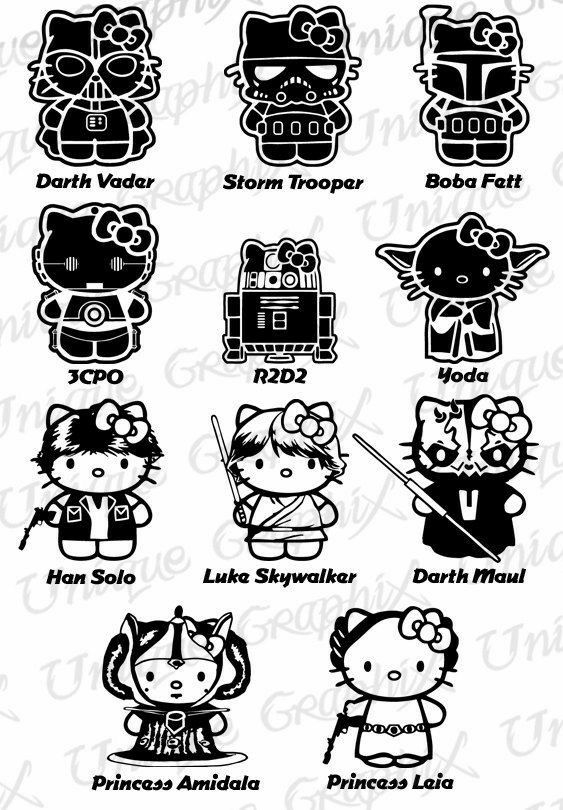 20 Hello Kitty Star Wars Coloring